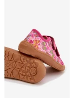 Dětské domácí boty Barefoot Motýli Froddo Canvas G1700440-11 Růžové