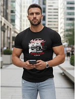 Pánske bavlnené tričko s potlačou VINTAGE CAR FashionStreet black NX5082R Pánske bavlnené tričko s potlačou VINTAGE CAR FashionStreet black NX5082R