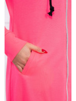 Šaty s kapucňou mikina ružová neónová