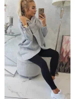 Šedá mikina s krátkym zipsom