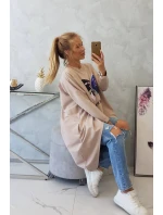 Oversize blúzka s potlačou béžová