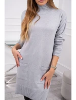 Sveter so stojačikom svetlo šedý