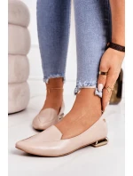 Mokasyny Na Złotym Obcasie Laura Messi 2013 Beżowe