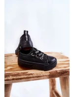 Dziecięce Skórzane Trampki BIG STAR KK374059 Czarne