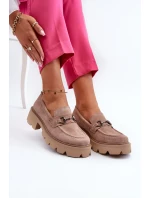 Robustné dámske béžové semišové mokasíny Neloria