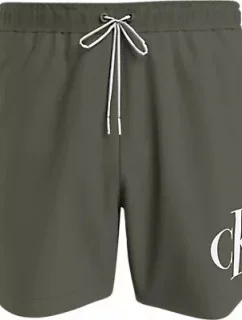 Pánske plavky MEDIUM DRAWSTRING KM0KM01003 LDY olivovo zelená - Calvin Klein