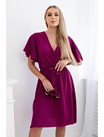 Šaty s prekríženým výstrihom IT-42 fialové – Kesi