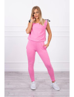 Nohavice/oblek s nápisom selfie svetlo ružový