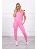 Nohavice/oblek s nápisom selfie svetlo ružový