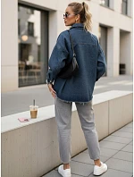 Dámska tmavomodrá džínsová košeľová bunda FashionStreet TY5689 Dámska tmavomodrá džínsová košeľová bunda FashionStreet TY5689