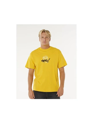 Pánske tričko RIP CURL Inner Visions Rotten Sun Tee, žlté