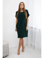 Šaty s vreckami tmavozelené Šaty s vreckami tmavozelené