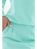 Mikinové šaty s vreckami 189-12 mint - Numoco