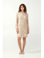 Vamp - Béžová nočná košeľa s gombíkmi 21090 - Vamp