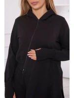 Súprava mikiny s dlhšou stranou čierna Súprava mikiny s dlhšou stranou čierna