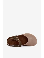 Dámske semišové kožené sandále s uzavretou špičkou Maciejka H7365-04 beige