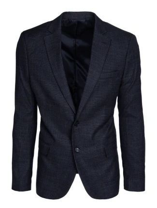 Pánske jednoradové sako v tmavomodrej farbe FashionStreet MX0620