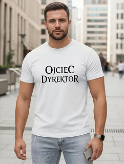 Pánske klasické tričko s nápisom bavlna biela FashionStreet NX5144R