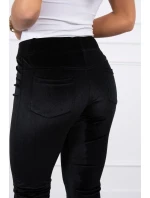 Velúrové nohavice čierne