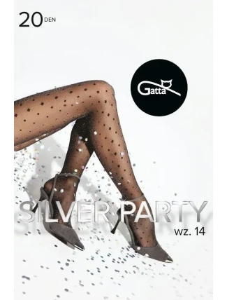 Pančuchy Gatta Silver Party wz.14 Lurex 20 den 2-4 Pančuchy Gatta Silver Party wz.14 Lurex 20 den 2-4