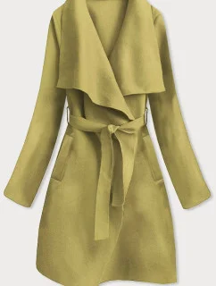 Minimalistický dámsky kabát v olivovej farbe (747ART)