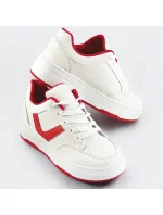 Bielo-červené dámske športové šnurovacie topánky (S070)