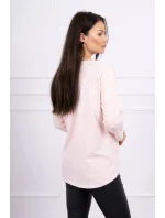 Blúzka s 3D grafikou, krajková, púdrovo ružová Blúzka s 3D grafikou, krajková, púdrovo ružová