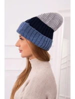 Fleecová čiapka Bojana K265 denim+modrá+svetlo šedá