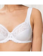 Dámska moderná čipkovaná+bavlnená podprsenka W02 - WHITE - biela 0003 - TRIUMPH