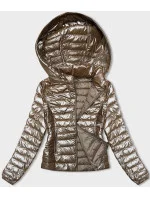 Dámska prešívaná bunda s kapucňou béžová (16M9105-84) Dámska prešívaná bunda s kapucňou béžová (16M9105-84)