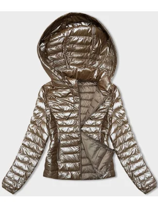 Dámska prešívaná bunda s kapucňou béžová (16M9105-84) Dámska prešívaná bunda s kapucňou béžová (16M9105-84)