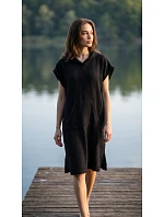 dámske vaflové pončo Saimaa s kapucňou Black Beauty