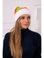 Dámska čiapka Kinga K297 biela+oranžová+zelená