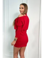 Šaty so zdobením na ramenách červené Šaty so zdobením na ramenách červené