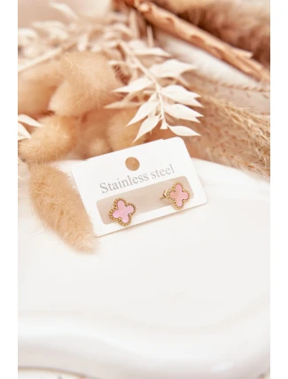 Náušnice z nerezové oceli zlatavě růžové