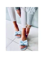 Dámske šľapky s mašľou H47 Svetlo modrá - Sixth Sens Dámske šľapky s mašľou H47 Svetlo modrá - Sixth Sens