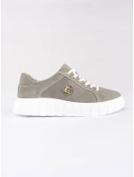 Praktické sivo-strieborné dámske topánky na platforme Praktické sivo-strieborné dámske topánky na platforme