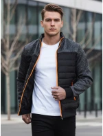 Pánska prechodná prešívaná bunda čierna FashionStreet TX4395