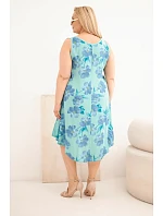 Dámske šaty Plus Size z viskózy s kvetinovým vzorom na ramienkach Mint