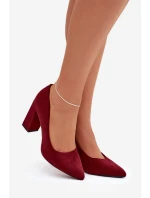 Semišové lodičky na podpatku Sergio Leone PB216 Brodované