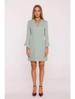 M876 Šaty so širokými manžetami - mentolové