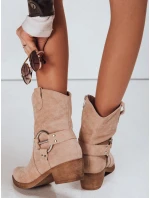 Dámske semišové kovbojské topánky béžové FashionStreet ZY1301 Dámske semišové kovbojské topánky béžové FashionStreet ZY1301
