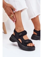 Dámske sandále so zlatými detailmi Black Luvira Dámske sandále so zlatými detailmi Black Luvira
