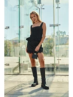 Dámske čižmy s ozdobným detailom na zips, čierne, Rileta Dámske čižmy s ozdobným detailom na zips, čierne, Rileta