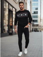 Pánsky čierny sveter FashionStreet WX2276