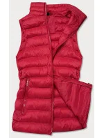 Tmavo červená krátka dámska prešívaná vesta (23077-275)
