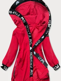 Jednoduchá červená dámska bunda (B8018-4)