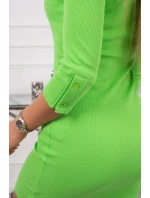 Šaty s gombíkovým výstrihom svetlo zelené