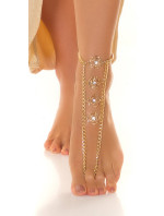 Sexy ankle chain / toe chain "Flower" with glitter