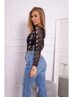 Blúzkové body v čiernej farbe gunmetal